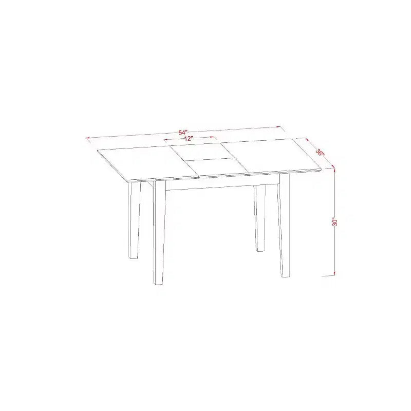 HomeStock 5-Piece Rectangle Mahogany Finish Solid Wood Top Dining Table with 4-Parson Chair with Butterfly Leaf