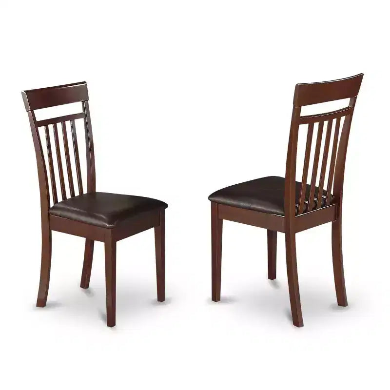 HomeStock 5-Pc Mahogany Finish Solid Wood Top - Dining Room Set - Seats 4