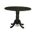HomeStock 5-Piece Round Black Finish Solid Wood Top Dining table with 4 Chairs