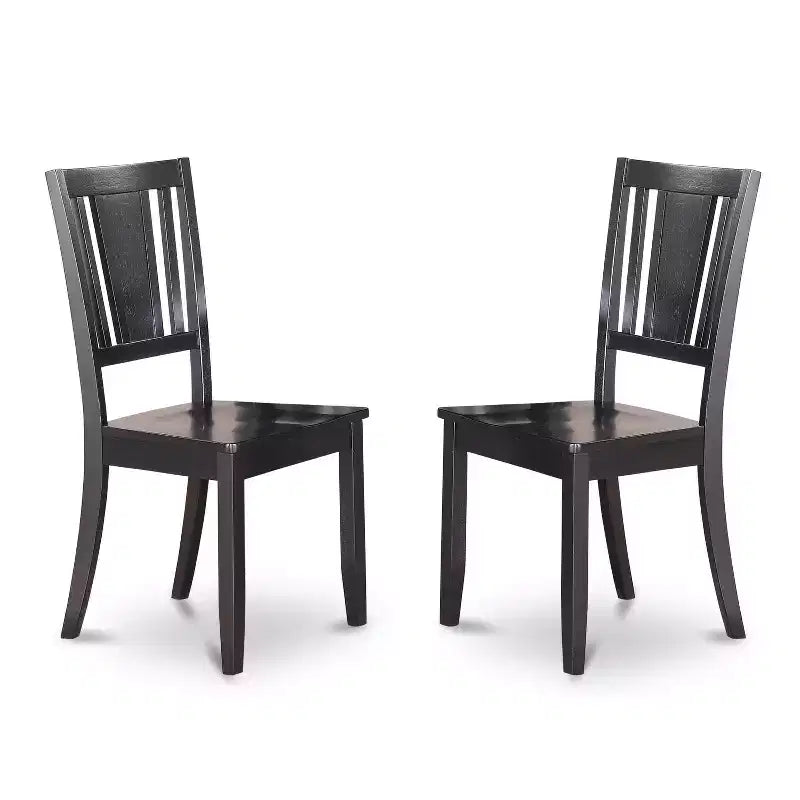 HomeStock 5-Piece Round Black Finish Solid Wood Top Dining table with 4 Chairs