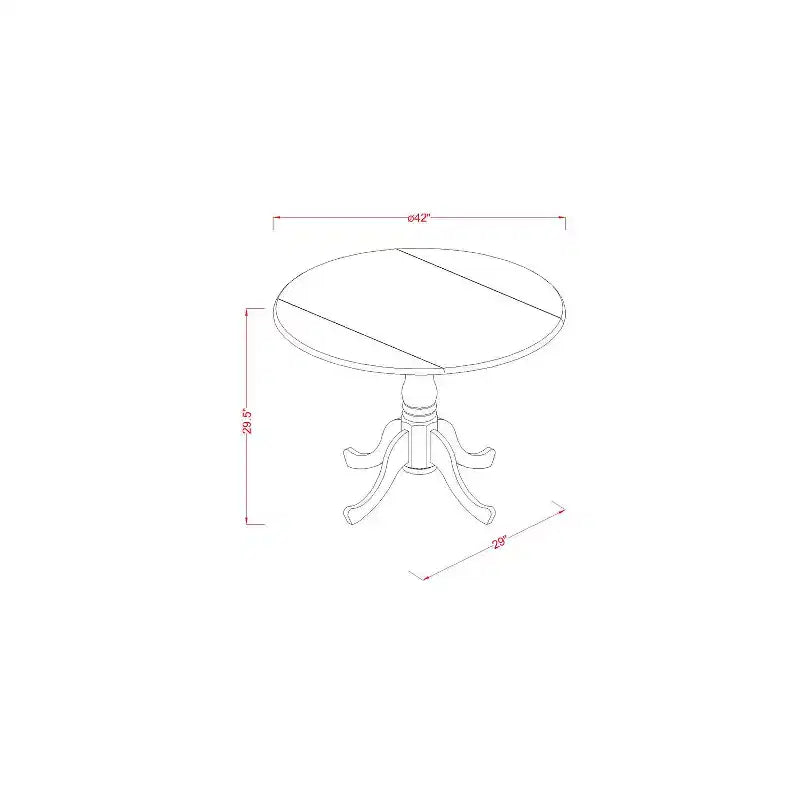 HomeStock 5-Piece Round Black Finish Solid Wood Top Dining table with 4 Chairs