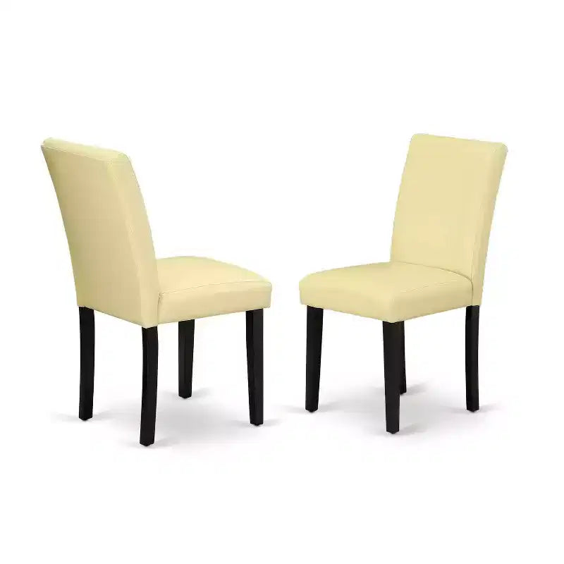 Rectangular Dining Set 7Pc - Parsons Chairs, 60 Inch Table, Modern PU Leather, Stylish Dining Room Furniture