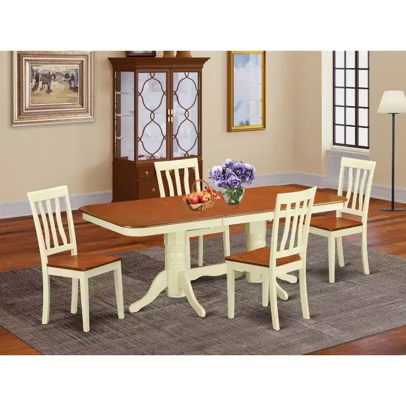 Boho Dining Set - Table & Chairs for Kitchen or Dining Room - Modern Farmhouse Style