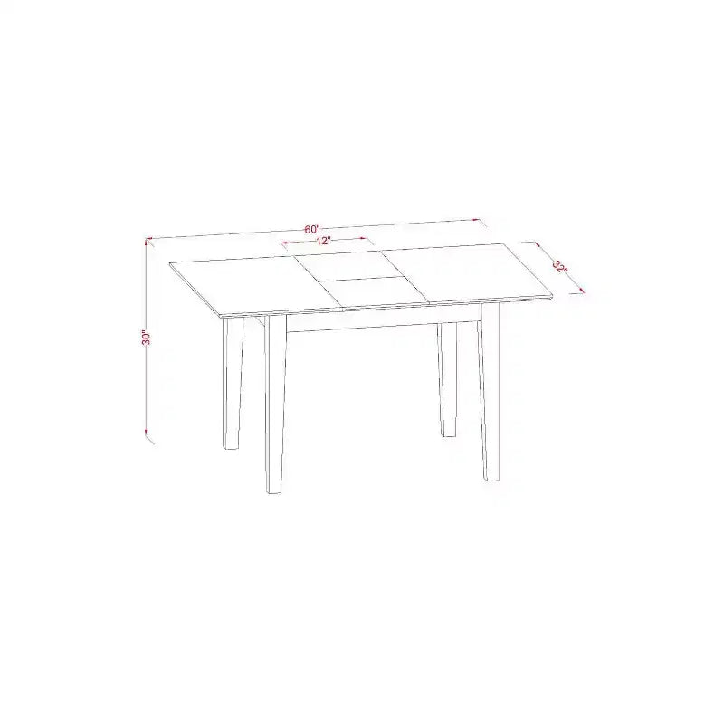 French Country Dinette Set - 3Pc Rectangular Table & 2 Chairs - 48/60 Table with Butterfly Leaf