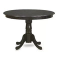 HomeStock 3-Piece Round Cappuccino Finish Solid Wood Top Dining Table with 2 Chairs