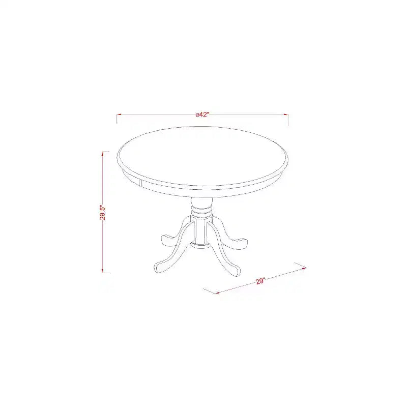 Gothic Kitchen Table Set - Round Dining Table & Chairs - 5 Piece Dinette Set - Black Finish
