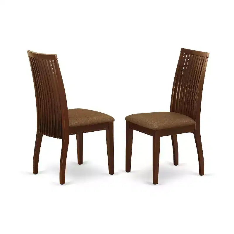5-Piece Mahogany Finish Solid Wood Top - Rectangular Dining Room Set - Seats 4