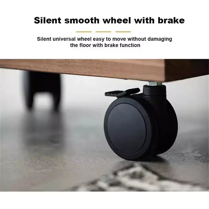 Acekool Adjustable Height C-Shaped Mobile Side Table with Wheels for Living Room Bedroom
