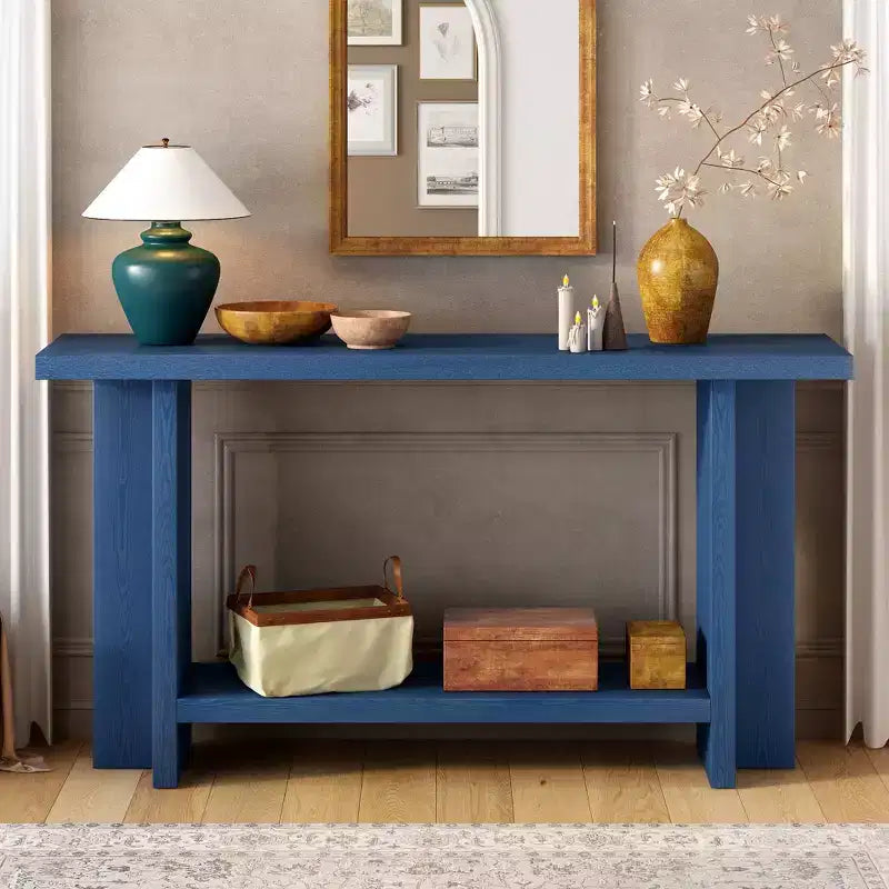 Console Tables For Entryway, Large Sofa Table Behind Couch Wooden Console Sofa Tables With T-shaped Design Legs For Living Room, Foyer