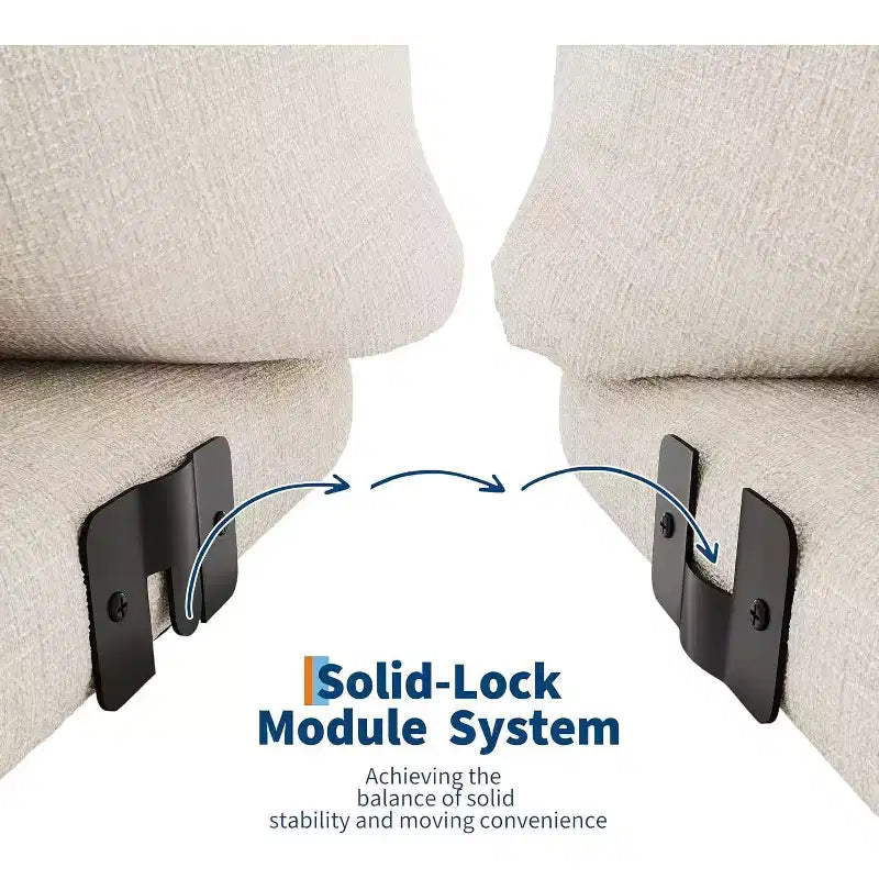 Oversized Cloud Couch Sectional: U-Shape Modular Sofa in Chenille, Deep Boneless Seat Design