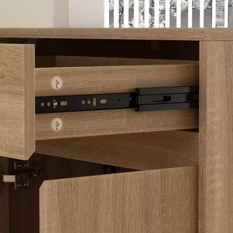 Famapy Height-Adjustable Computer Desk Office Desk  Built-In Storage Cabinet & Drawer