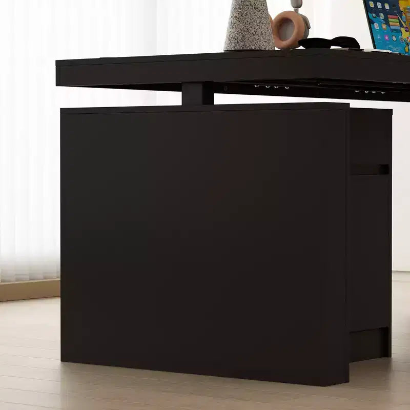 Famapy Height-Adjustable Computer Desk Office Desk  Built-In Storage Cabinet & Drawer