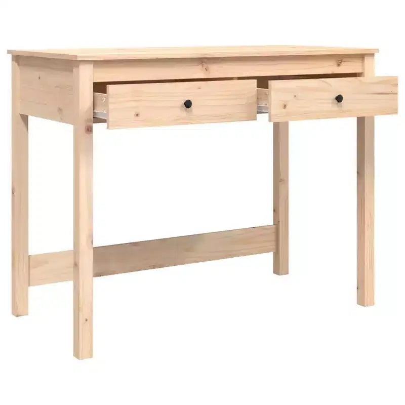 vidaXL Desk Natural Wood Solid pine wood Medium Desk Rectangular