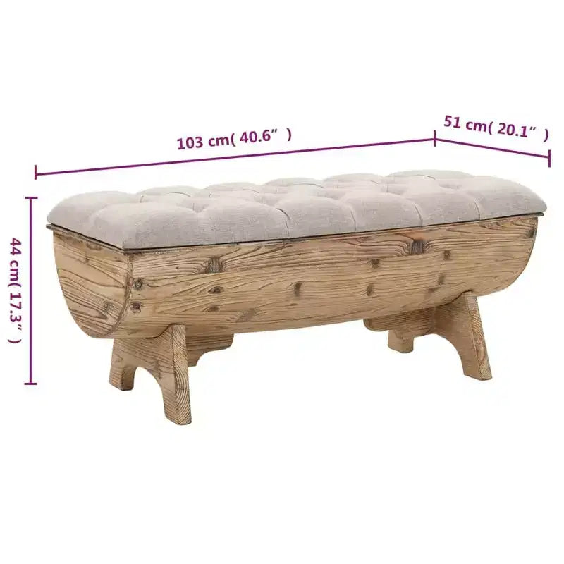 vidaXL Storage Bench 40.6 Solid Wood Fir