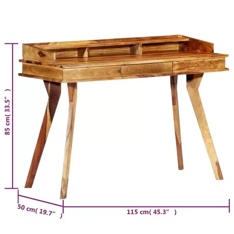 vidaXL Writing Desk 45.3x19.7x33.5 Solid Acacia Wood