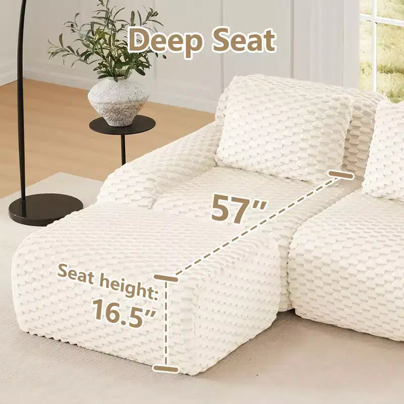 146 Modern U-Shaped Modular Sectional Sofa for Living Room,Flannelette Fabric,Oversized 4-Seater Couch,boneless sofa