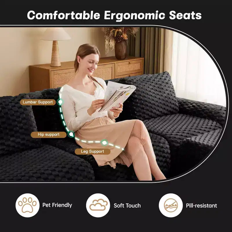 146 Modern U-Shaped Modular Sectional Sofa for Living Room,Flannelette Fabric,Oversized 4-Seater Couch,boneless sofa