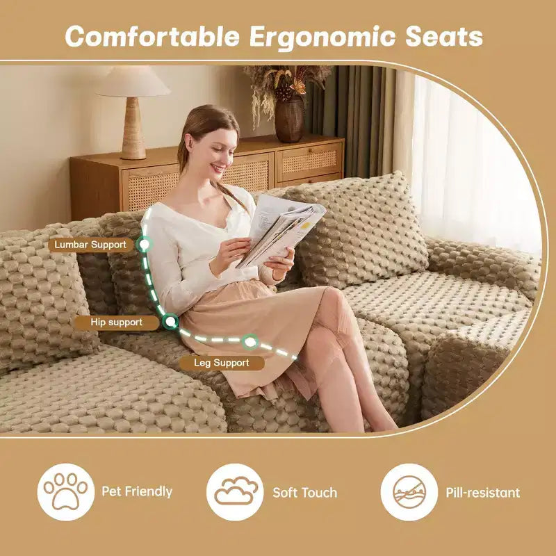 146 Modern U-Shaped Modular Sectional Sofa for Living Room,Flannelette Fabric,Oversized 4-Seater Couch,boneless sofa