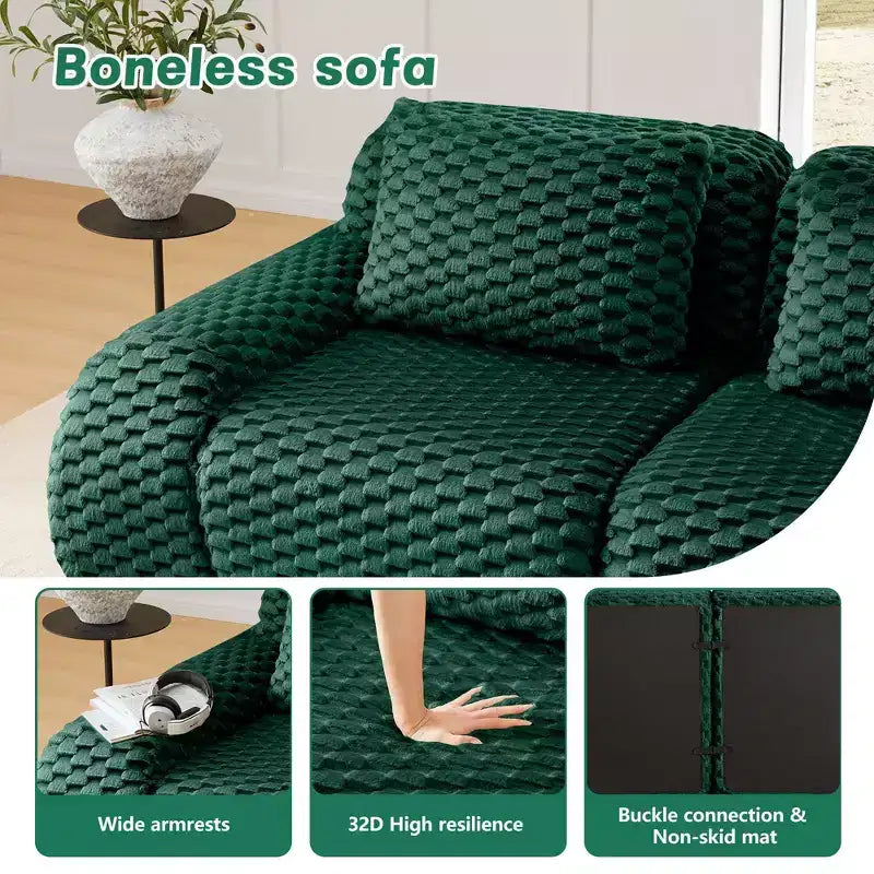 146 Modern U-Shaped Modular Sectional Sofa for Living Room,Flannelette Fabric,Oversized 4-Seater Couch,boneless sofa