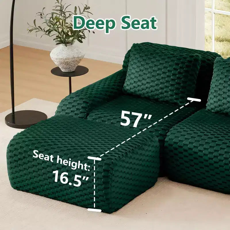 146 Modern U-Shaped Modular Sectional Sofa for Living Room,Flannelette Fabric,Oversized 4-Seater Couch,boneless sofa