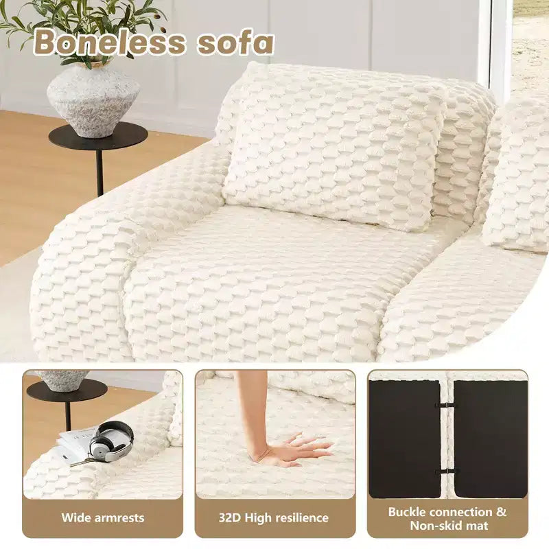 146 Modern U-Shaped Modular Sectional Sofa for Living Room,Flannelette Fabric,Oversized 4-Seater Couch,boneless sofa