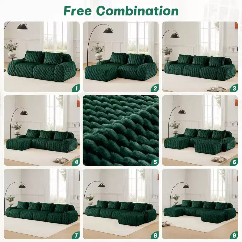 146 Modern U-Shaped Modular Sectional Sofa for Living Room,Flannelette Fabric,Oversized 4-Seater Couch,boneless sofa