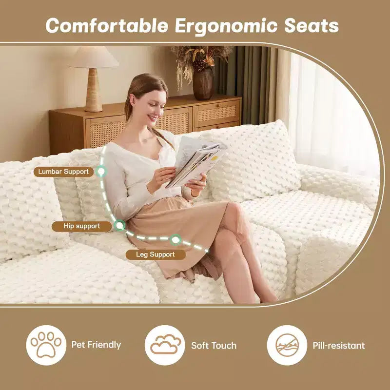 146 Modern U-Shaped Modular Sectional Sofa for Living Room,Flannelette Fabric,Oversized 4-Seater Couch,boneless sofa