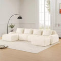 146 Modern U-Shaped Modular Sectional Sofa for Living Room,Flannelette Fabric,Oversized 4-Seater Couch,boneless sofa