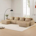 146 Modernes, modulares U-förmiges Ecksofa für das Wohnzimmer, Flanellstoff, übergroßes 4-Sitzer-Sofa, rahmenloses Sofa