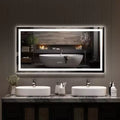 No Frame Led Bathroom Mirror with Front and Backlit, Stepless Dimmabl, Anti-Fog, Shatter-Proof for Wall (Horizontal/Vertical)