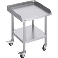 Stainless Steel Workbench Commercial Food Prep Table with 4 Wheels, 3-sided Splash Guard, Heavy-duty Metal Work Table for Restaurant, Home, and Hotel