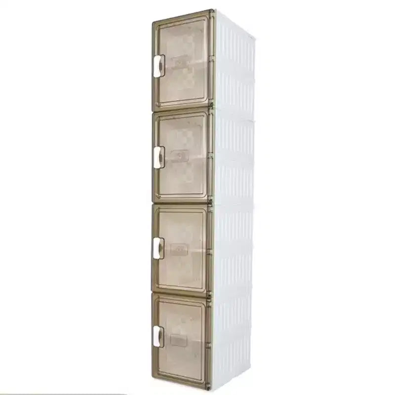 4 PCS Shoe Organizer, Clear Plastic Stackable Shoe Organizer for Closet, Clear Plastic Stackable Shoe Box for Entryway Space Saving Collapsible