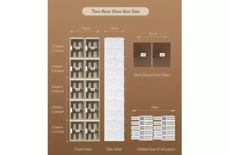 4 PCS Shoe Organizer, Clear Plastic Stackable Shoe Organizer for Closet, Clear Plastic Stackable Shoe Box for Entryway Space Saving Collapsible
