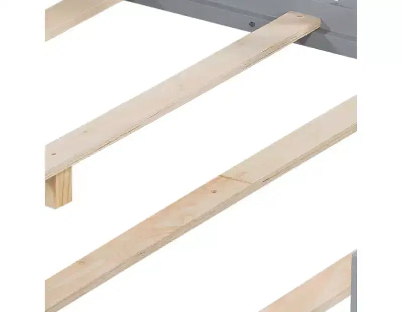 Bellemave Full Montessori Floor Bed with Bookcase & Chalkboard, Solid Wood Platform Bed with Guardrails and Storage Headboard for Kids & Teens