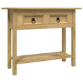 vidaXL Console Table Brown Solid Waxed Pinewood 36.6 x 13.6 x 28.7 in