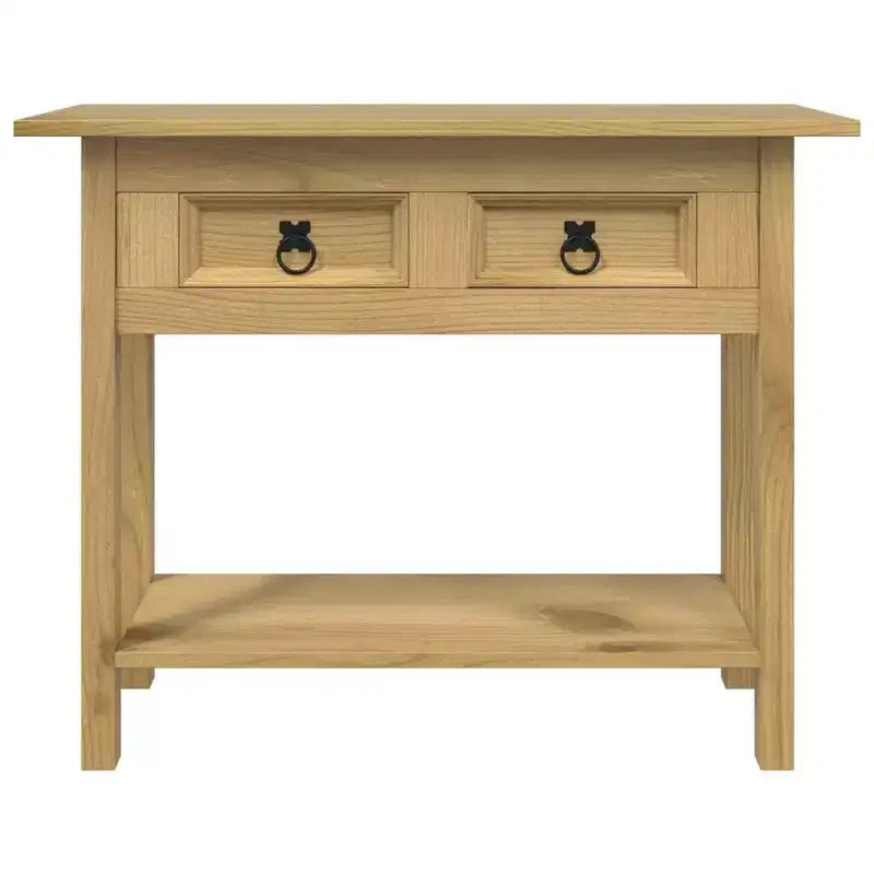 vidaXL Console Table Brown Solid Waxed Pinewood 36.6 x 13.6 x 28.7 in