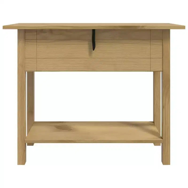 vidaXL Console Table Brown Solid Waxed Pinewood 36.6 x 13.6 x 28.7 in