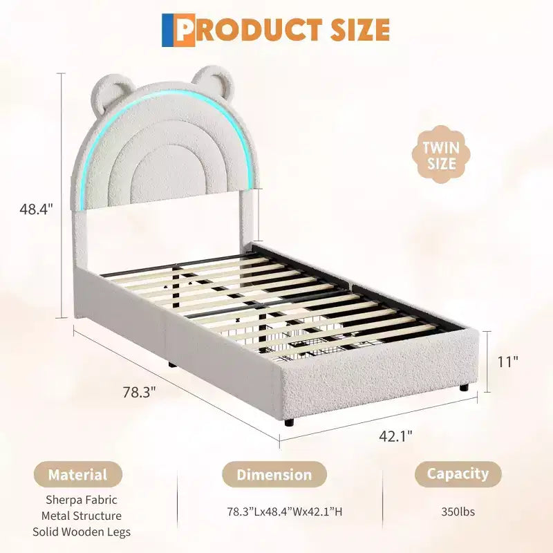 COZONY Upholstered Platform Bed w/ Storage Drawers & Decorative Headboard, Sturdy Wood Slat Support, No Box Spring Needed, Easy Assembly