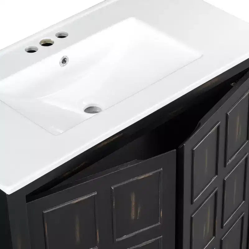 72 Bathroom Vanity Set with Double Vanities, Bathroom Vanity Sink Combo with Soft-Close Doors & Adjustable Shelf, Espresso