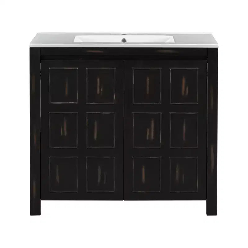 72 Bathroom Vanity Set with Double Vanities, Bathroom Vanity Sink Combo with Soft-Close Doors & Adjustable Shelf, Espresso