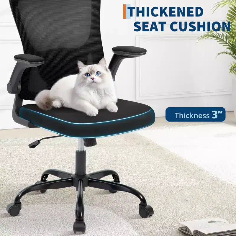 Premium Ergonomic High-Grey Mesh Office Chair - Adjustable Headrest & Reclining Backrest, 360 Swivel - Silent Casters, Skin-Friendly & Durable