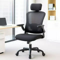 Premium Ergonomic High-Grey Mesh Office Chair - Adjustable Headrest & Reclining Backrest, 360 Swivel - Silent Casters, Skin-Friendly & Durable