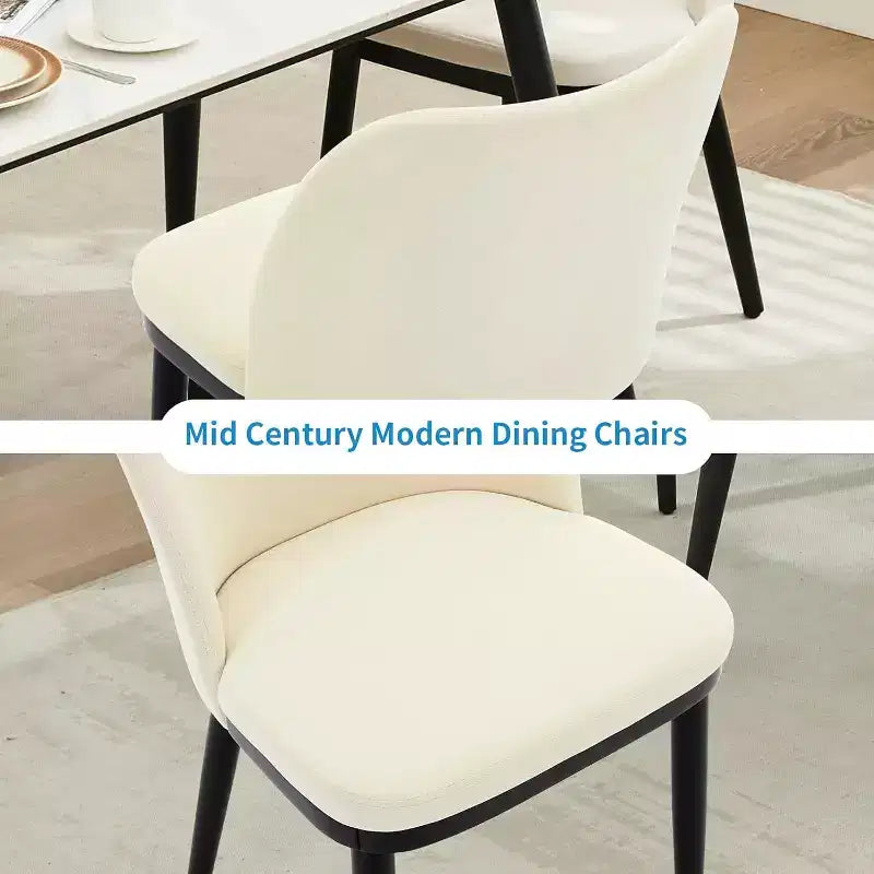Dining Chairs Set of 2, Upholstered Fabric Side Chairs with Padded Seat and Wood Legs, Modern Dining Room Chairs for Kitchen, Living Room