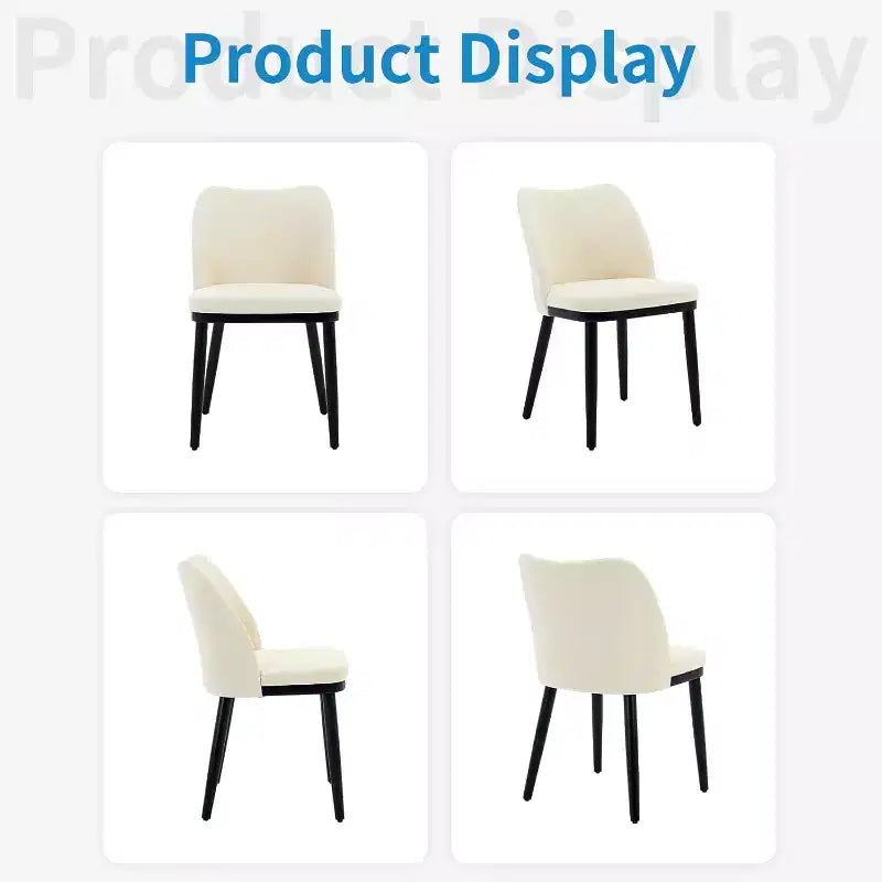 Dining Chairs Set of 2, Upholstered Fabric Side Chairs with Padded Seat and Wood Legs, Modern Dining Room Chairs for Kitchen, Living Room