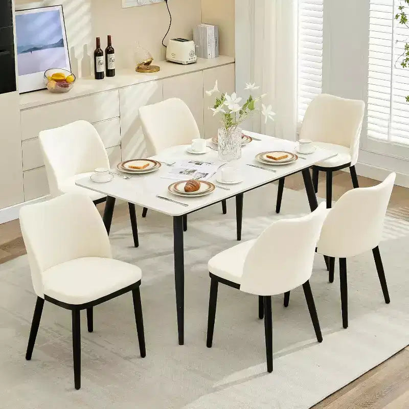Dining Chairs Set of 2, Upholstered Fabric Side Chairs with Padded Seat and Wood Legs, Modern Dining Room Chairs for Kitchen, Living Room
