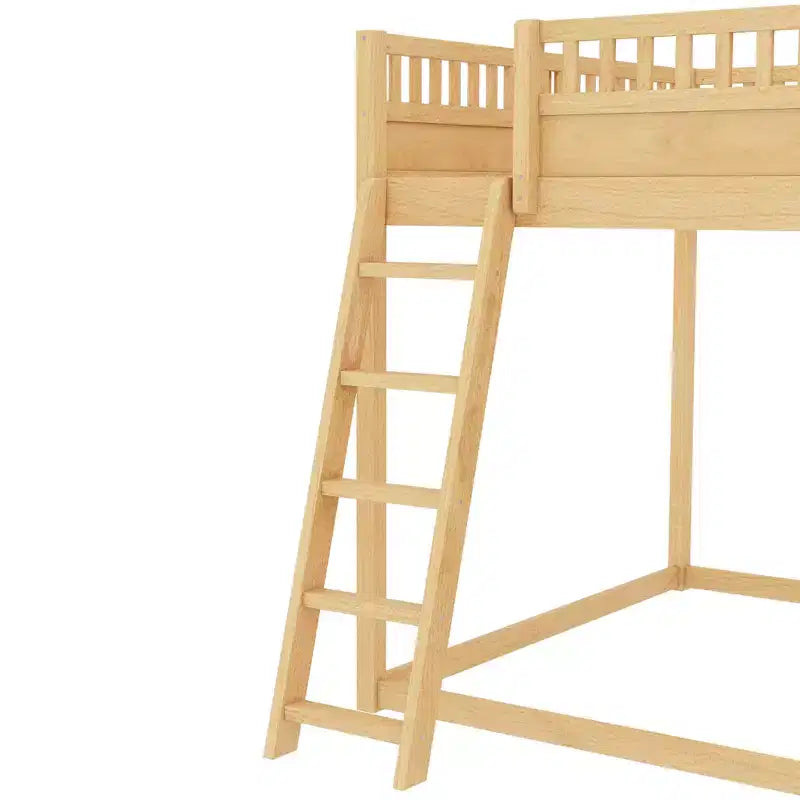 Bellemave Loft Bed with Upholstered Headboard and Storage Shelves,Solid Wood Loft Bed Frame with Ladder and Slide for Kids