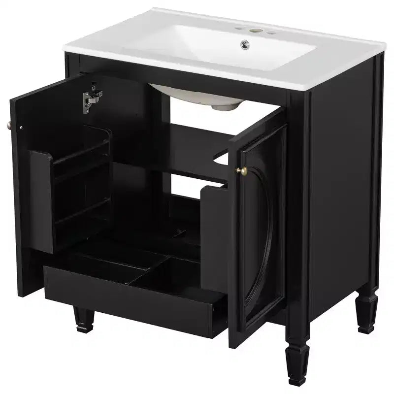 30 Bathroom Vanity Sink Combo, Bathroom storage Cabinet with Drawer and Door Shelf, Single Sink Bathroom Vanity