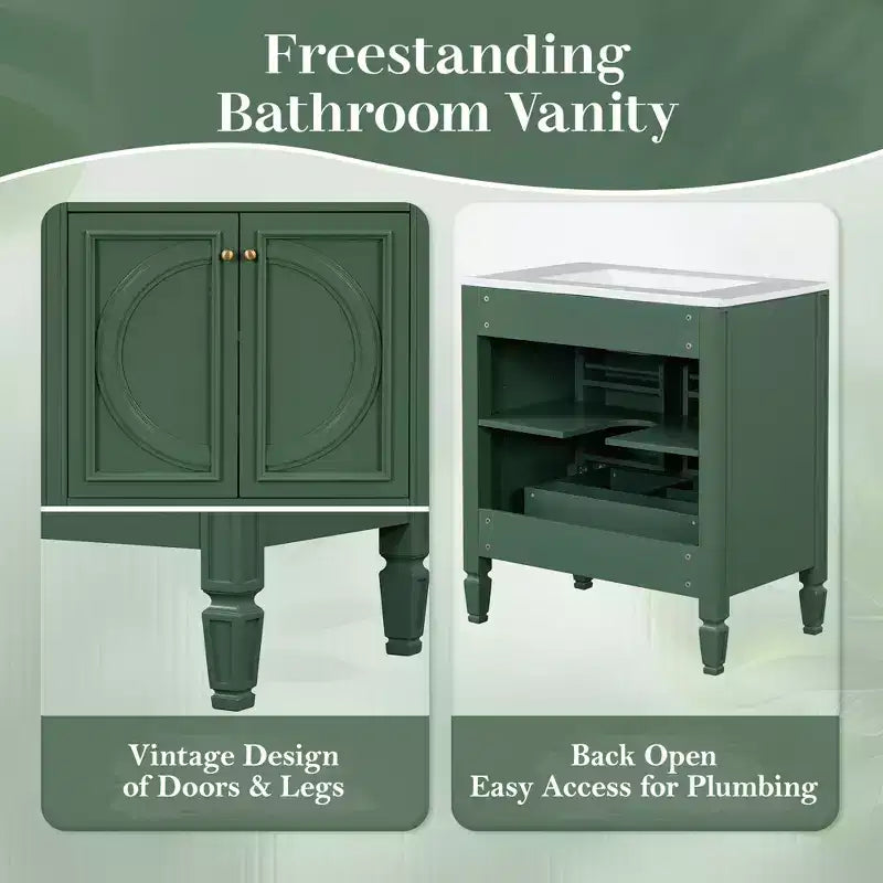 30 Bathroom Vanity Sink Combo, Bathroom storage Cabinet with Drawer and Door Shelf, Single Sink Bathroom Vanity