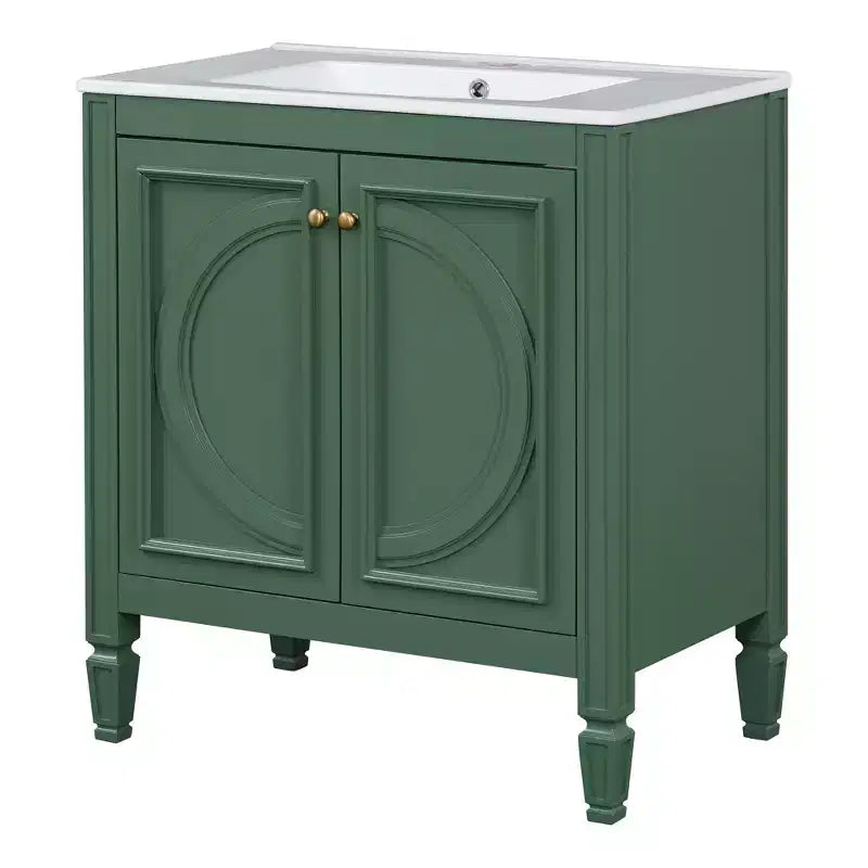 30 Bathroom Vanity Sink Combo, Bathroom storage Cabinet with Drawer and Door Shelf, Single Sink Bathroom Vanity