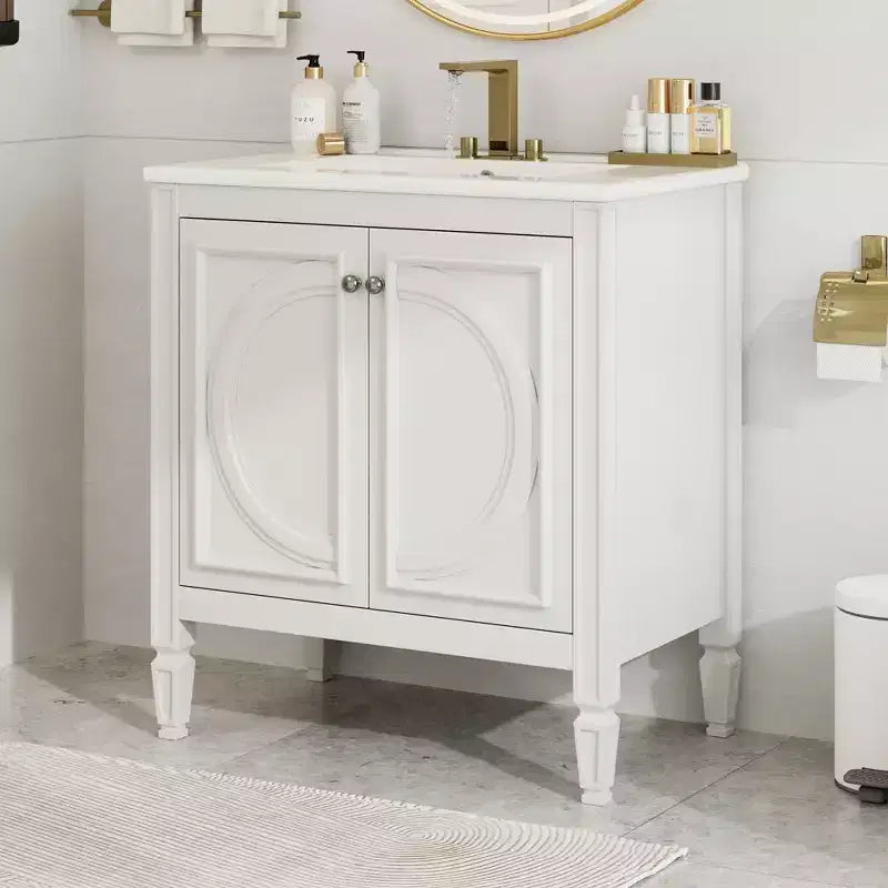 30 Bathroom Vanity Sink Combo, Bathroom storage Cabinet with Drawer and Door Shelf, Single Sink Bathroom Vanity